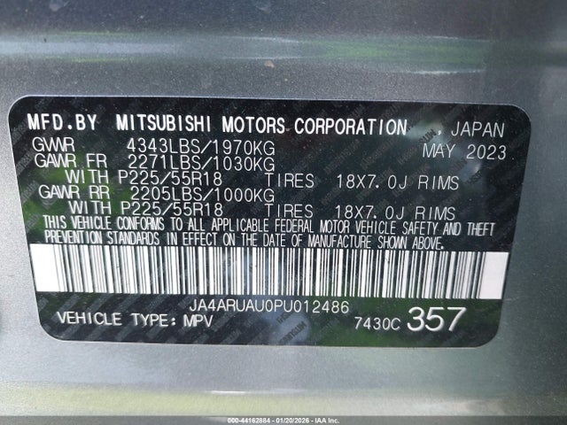 2023 MITSUBISHI OUTLANDER SPORT JA4ARUAU0PU012486 Photo 8