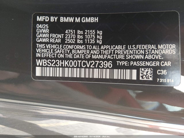 WBS23HK00TCV27396 BMW M4 Competition