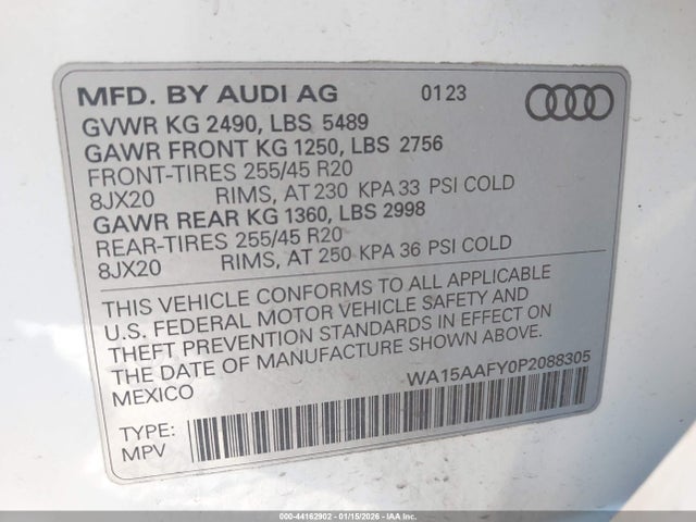 2023 AUDI Q5 SPORTBACK WA15AAFY0P2088305 Photo 8