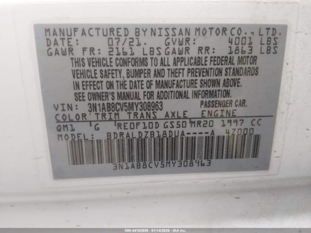 2021 NISSAN SENTRA 3N1AB8CV5MY308963 Photo 8