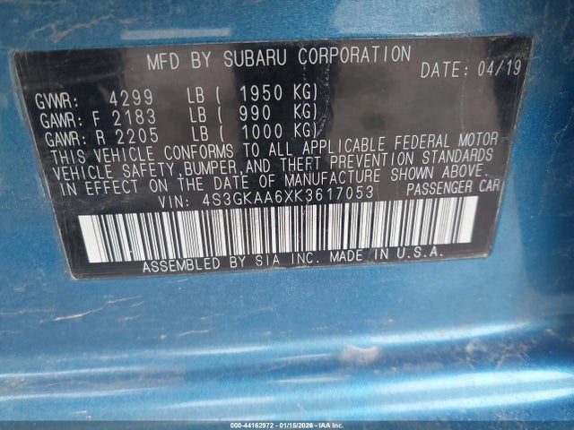 4S3GKAA6XK3617053 Subaru Impreza 2.0i
