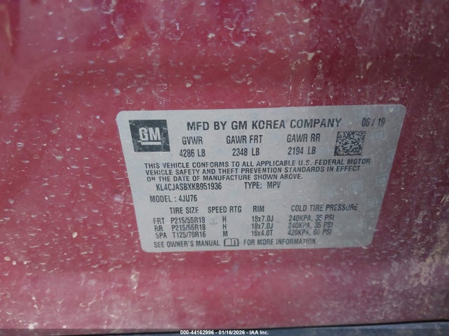 Продаж на аукціоні авто 2019 Buick Encore Fwd Preferred, vin: KL4CJASBXKB951936, номер лоту: 44162996