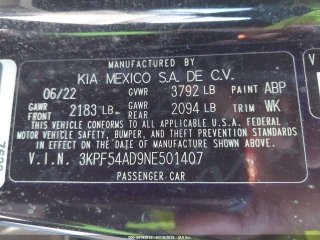2022 KIA FORTE 3KPF54AD9NE501407 Photo 8