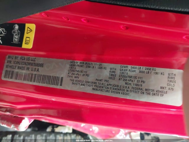 2021 JEEP WRANGLER UNLIMITED 1C4HJXDN3MW866566 Photo 8