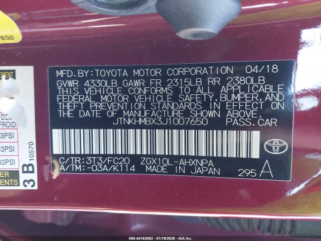 JTNKHMBX3J1007650 Toyota C-hr Xle Premium