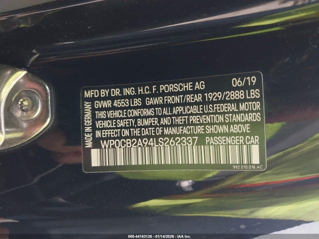 2020 PORSCHE 911 WP0CB2A94LS262337 Photo 8