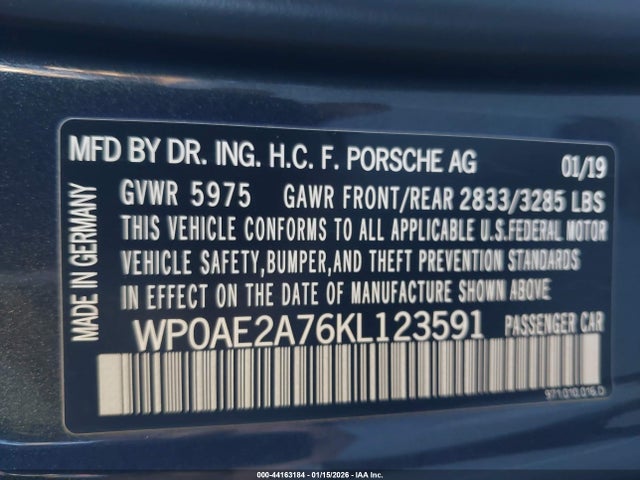 2019 PORSCHE PANAMERA E-HYBRID WP0AE2A76KL123591 Photo 8