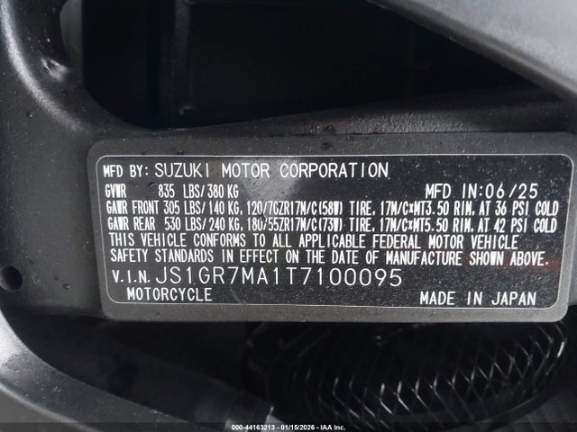 JS1GR7MA1T7100095 Suzuki GSX-R750
