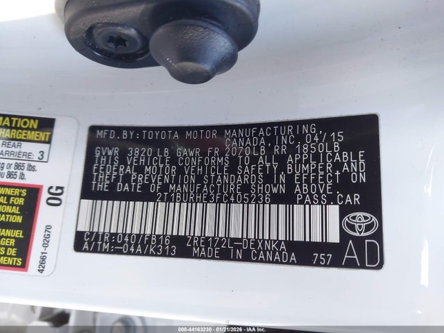 Toyota COROLLA LE 2015 2T1BURHE3FC405236 Image 9