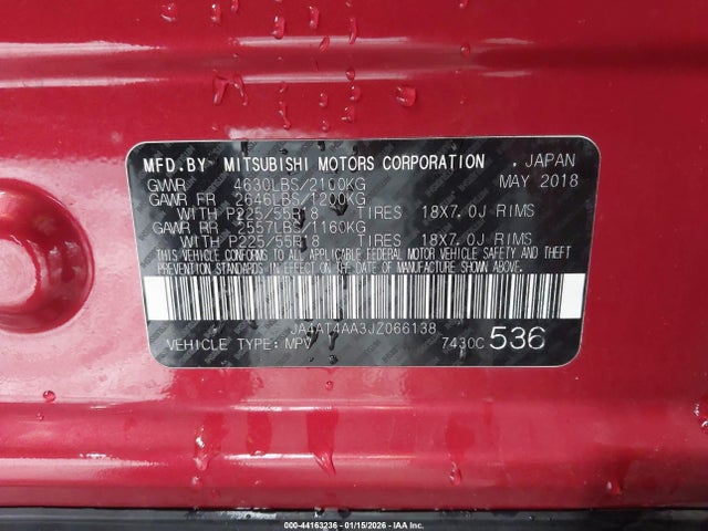 2018 MITSUBISHI ECLIPSE CROSS JA4AT4AA3JZ066138 Photo 8