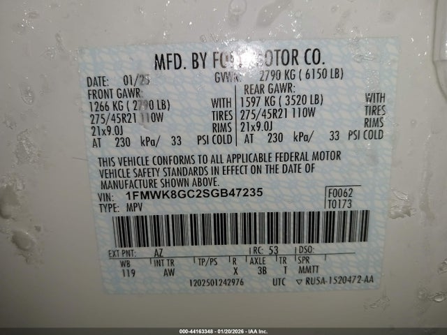 2025 FORD EXPLORER 1FMWK8GC2SGB47235 Photo 8