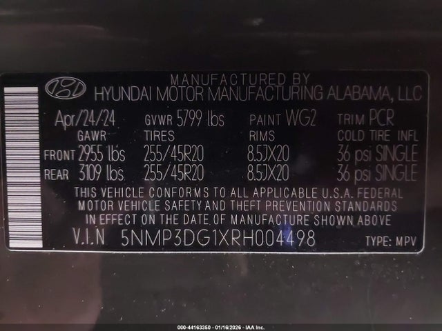 2024 HYUNDAI SANTA FE HYBRID 5NMP3DG1XRH004498 Photo 8