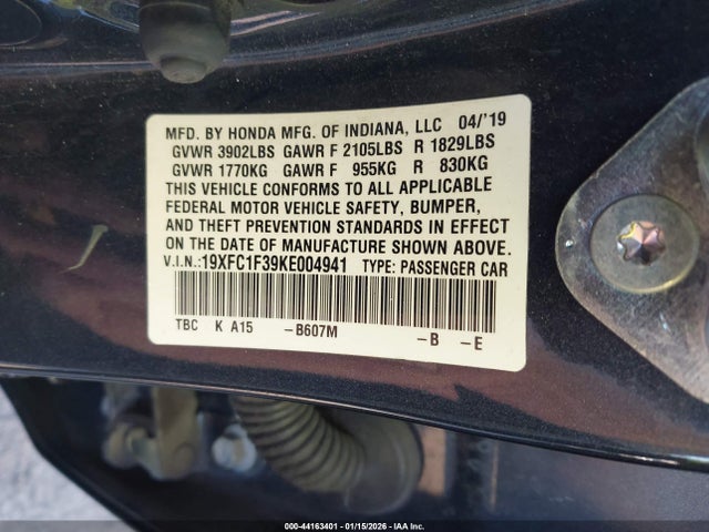 19XFC1F39KE004941 Honda CIVIC EX