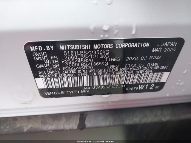 2025 MITSUBISHI OUTLANDER JA4J3VA82SZ027531 Photo 8