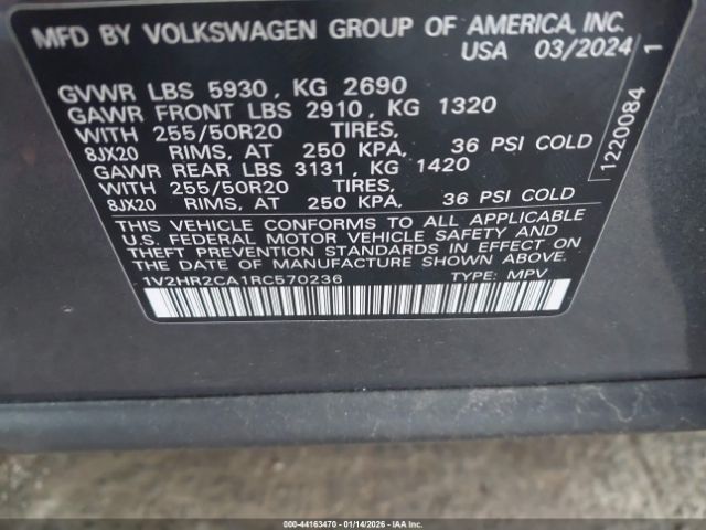 2024 VOLKSWAGEN ATLAS 1V2HR2CA1RC570236 Photo 8