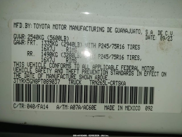 Toyota Tacoma Sr 2023 3TYRX5GN8PT089037 Image 9