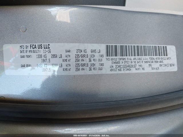 Chrysler Pacifica Limited 2017 2C4RC1GG5HR620187 Image 9
