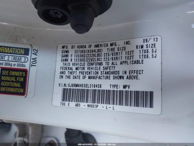 Honda CR-V EX 2014 5J6RM4H55EL019436 Image 9