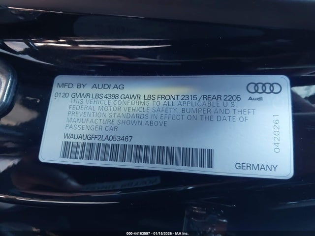 2020 AUDI A3 WAUAUGFF2LA053467 Photo 8