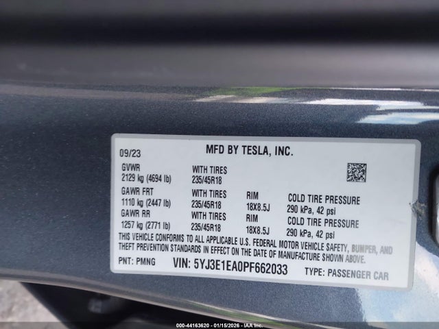 2023 TESLA MODEL 3 5YJ3E1EA0PF662033 Photo 8