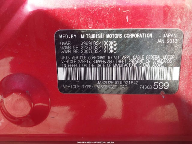 2013 MITSUBISHI LANCER JA32U2FU0DU021642 Photo 8