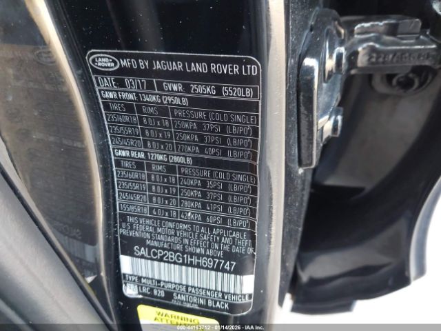 2017 LAND ROVER DISCOVERY SPORT SALCP2BG1HH697747 Photo 8