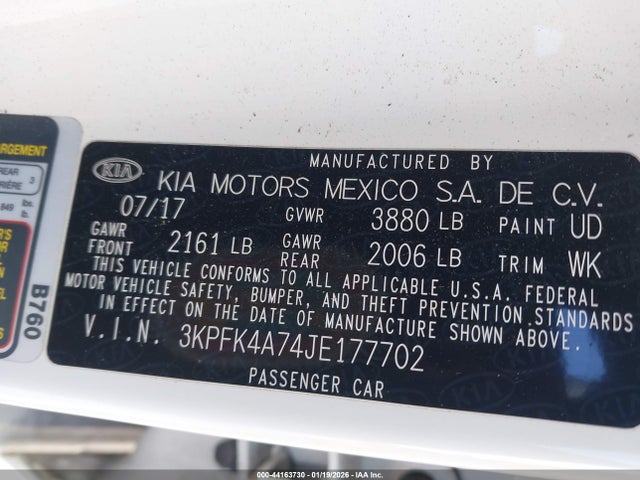 3KPFK4A74JE177702 KIA FORTE LX