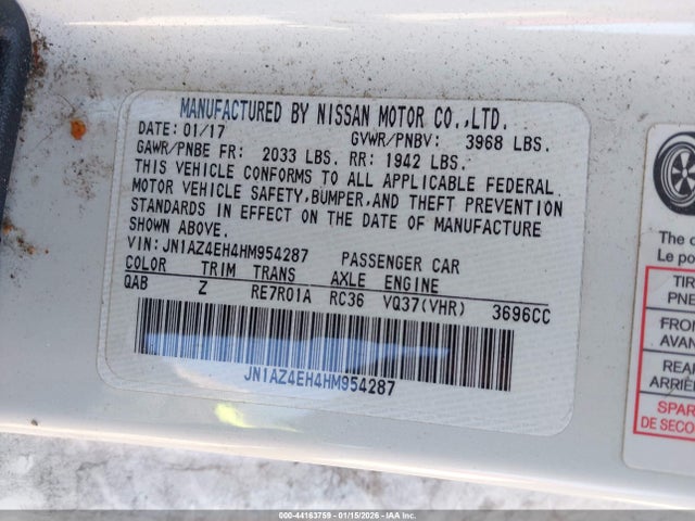JN1AZ4EH4HM954287 Nissan 370z Nismo Tech