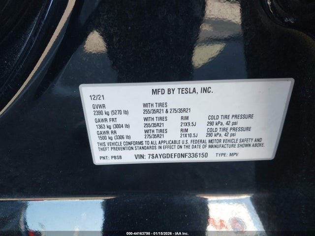 2022 TESLA MODEL Y 7SAYGDEF0NF336150 Photo 8
