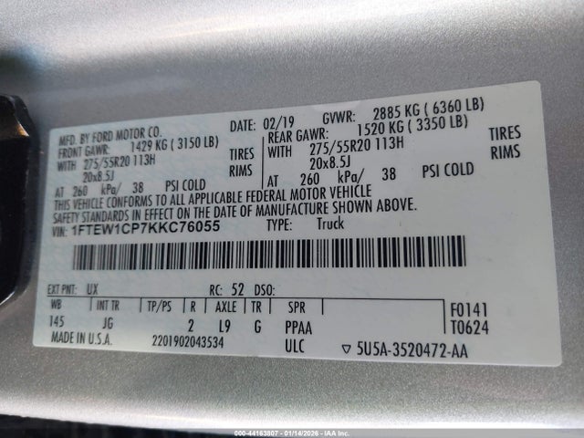 Ford F-150 Xl 2019 1FTEW1CP7KKC76055 Image 9