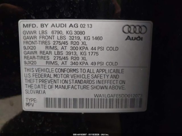 2013 AUDI Q7 WA1LGAFE5DD012073 Photo 8