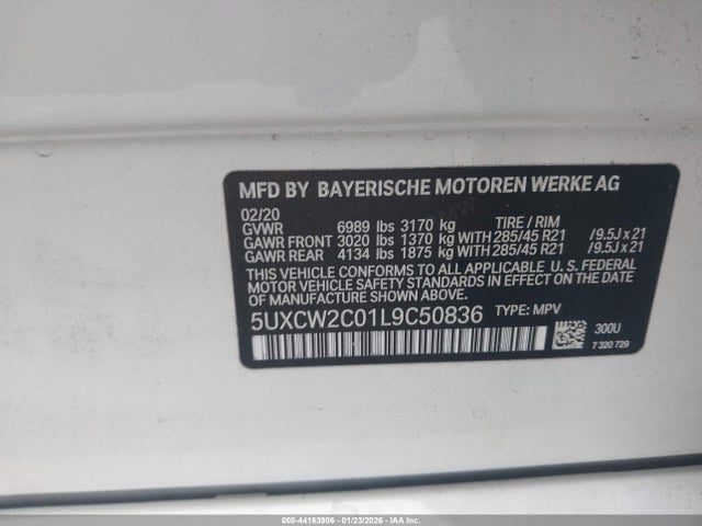 Продаж на аукціоні авто 2020 Bmw X7 Xdrive40i, vin: 5UXCW2C01L9C50836, номер лоту: 44163906