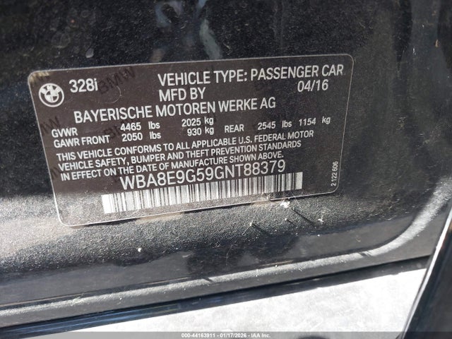 WBA8E9G59GNT88379 BMW 328I