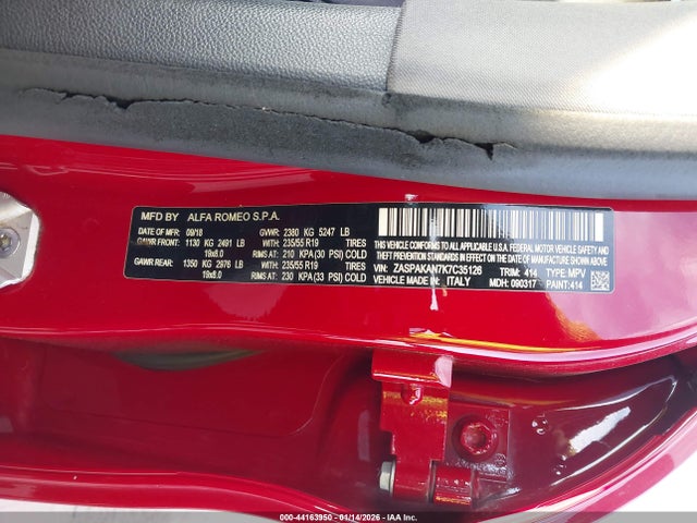 2019 ALFA ROMEO STELVIO ZASPAKAN7K7C35126 Photo 8