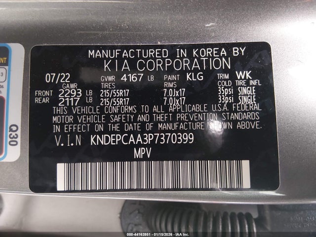 KNDEPCAA3P7370399 KIA Seltos Lx