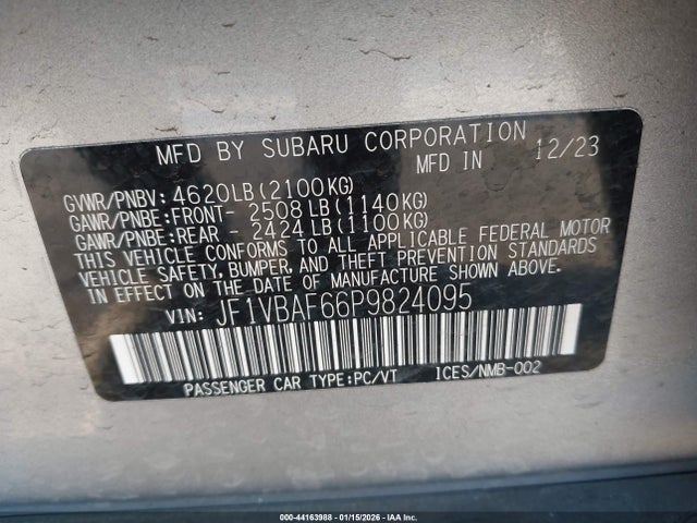 Subaru Wrx Premium 2023 JF1VBAF66P9824095 Image 9