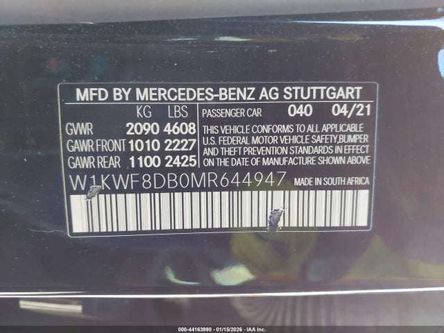 2021 MERCEDES-BENZ C 300 W1KWF8DB0MR644947 Photo 8