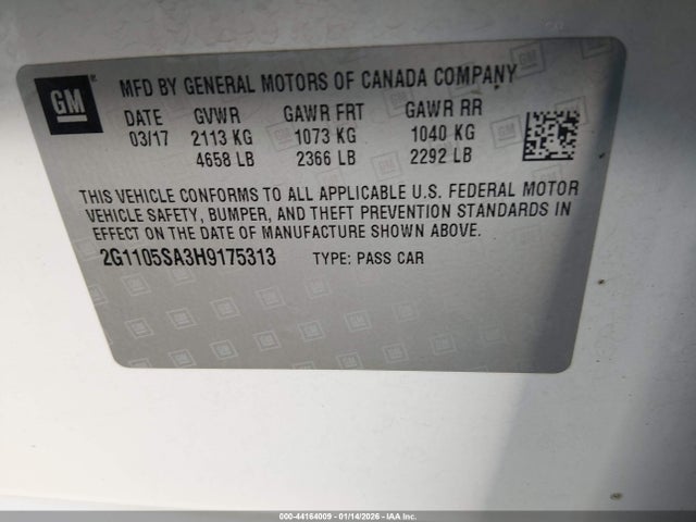 2G1105SA3H9175313 Chevrolet IMPALA 1LT