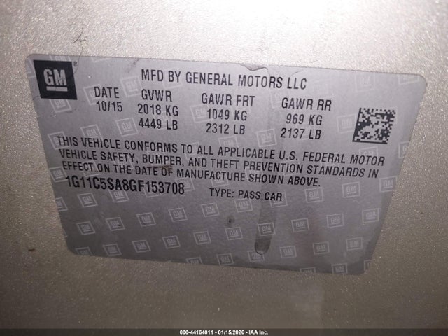 1G11C5SA8GF153708 Chevrolet Malibu Limited Lt