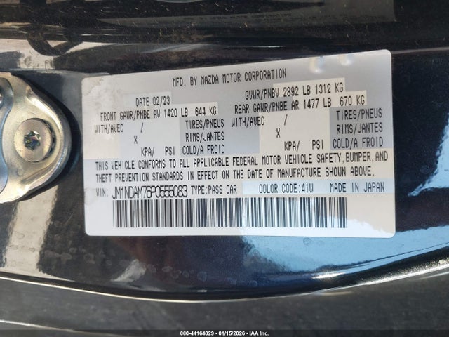 Aukcja sprzedaży 2023 Mazda Mx-5 Miata Rf Grand Touring, vin: JM1NDAM76P0555083, numer aukcji: 44164029