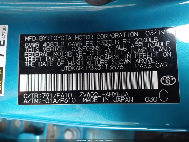 2019 TOYOTA PRIUS PRIME JTDKARFP3K3113876 Photo 8