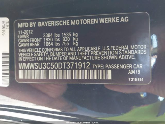 2013 MINI HARDTOP WMWSU3C50DT371912 Photo 8