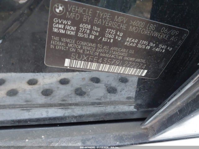 Aukcja sprzedaży 2009 Bmw X5 Xdrive30i, vin: 5UXFE43579L272274, numer aukcji: 44164305