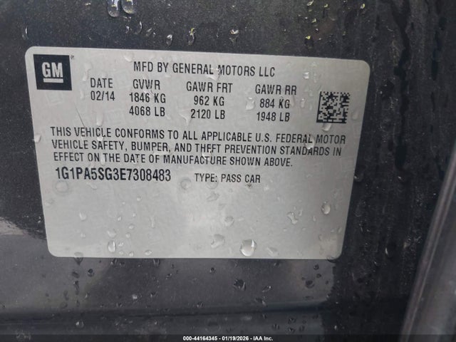 1G1PA5SG3E7308483 Chevrolet Cruze Ls Auto