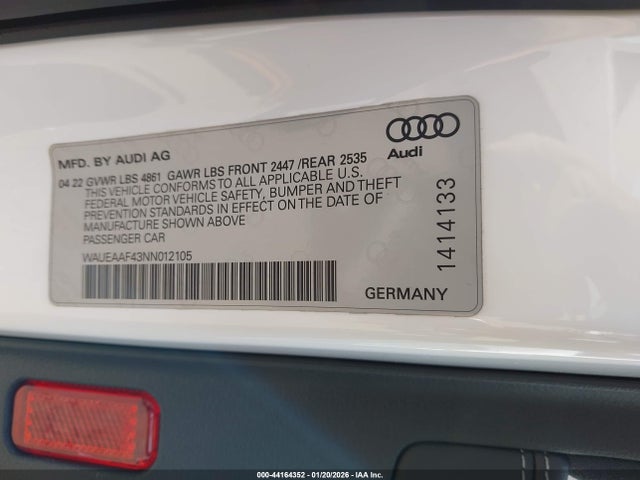 2022 AUDI A4 WAUEAAF43NN012105 Photo 8