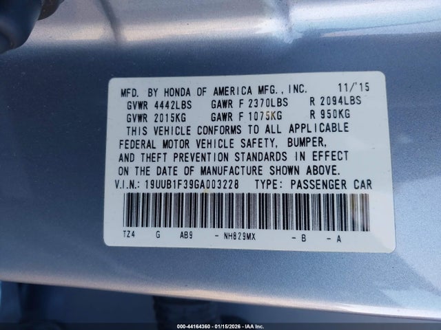 2016 ACURA TLX 19UUB1F39GA003228 Photo 8