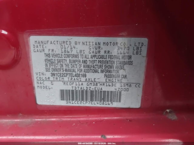 Nissan Versa Note Sv 2014 3N1CE2CP7EL408169 Image 9
