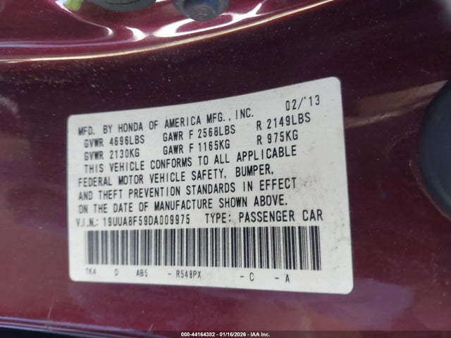 2013 ACURA TL 19UUA8F59DA009975 Photo 8