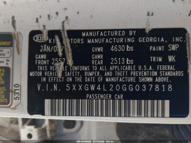 2016 KIA OPTIMA 5XXGW4L20GG037818 Photo 8