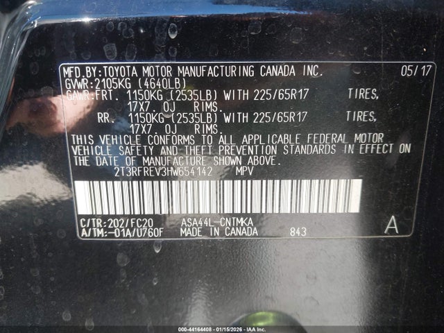 Toyota Rav4 Xle 2017 2T3RFREV3HW654142 Image 9
